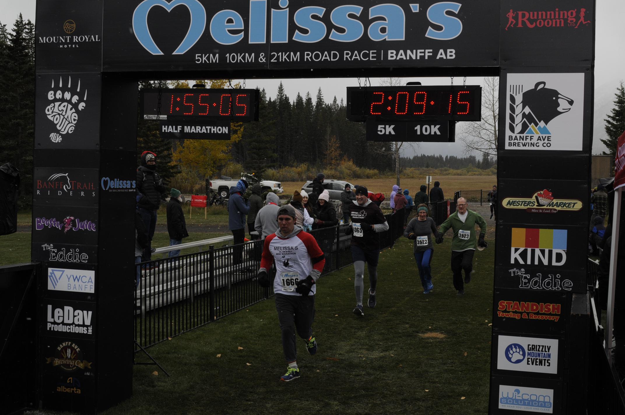Gavin at the finish line in Banff, Alberta.