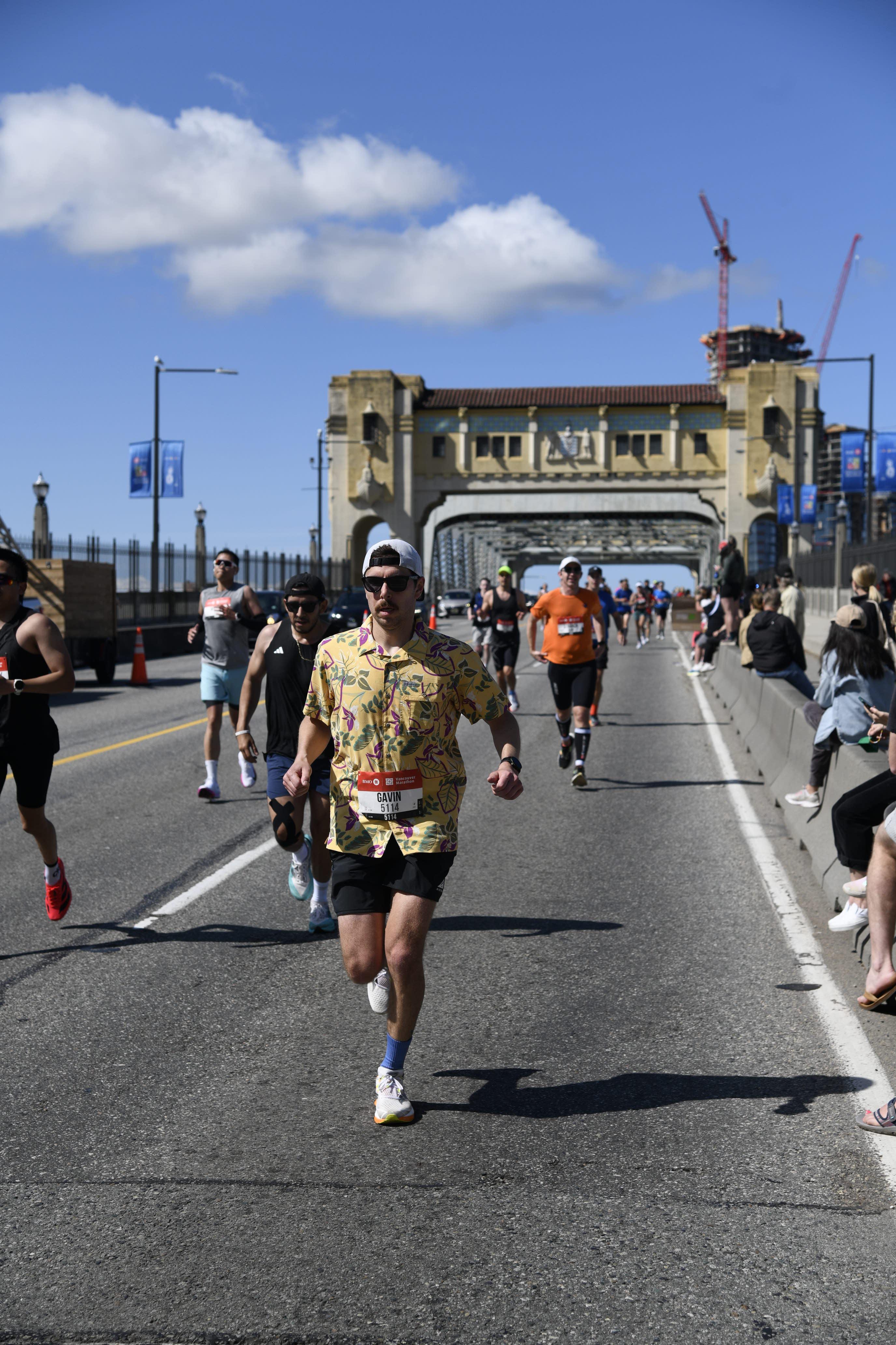 Gavin running the Vancouver Marathon.