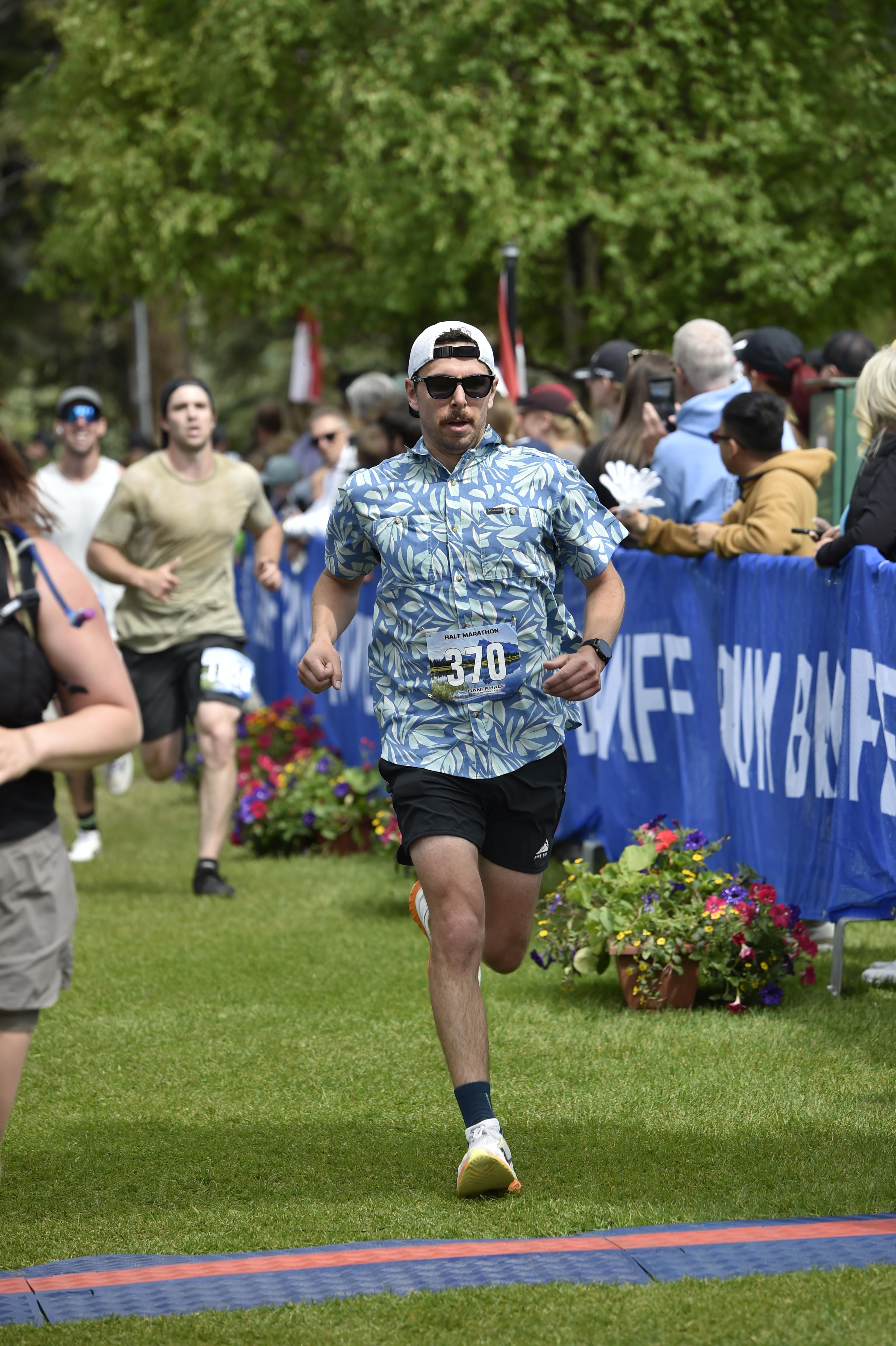 Gavin running the Banff Half Marathon.