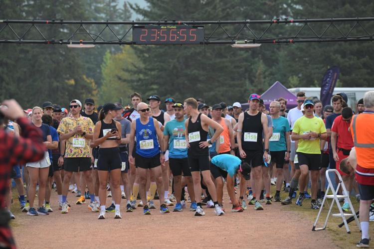 The Canmore Half Marathon starting line.